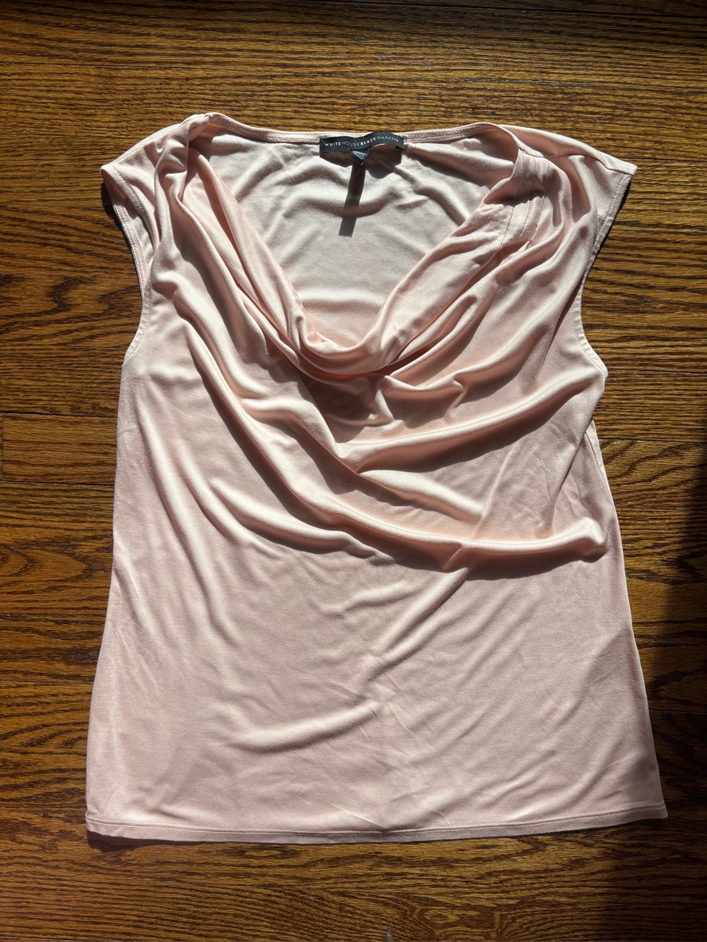 WHBM Sleeveless Cowl Neck Top - Light Pink size small